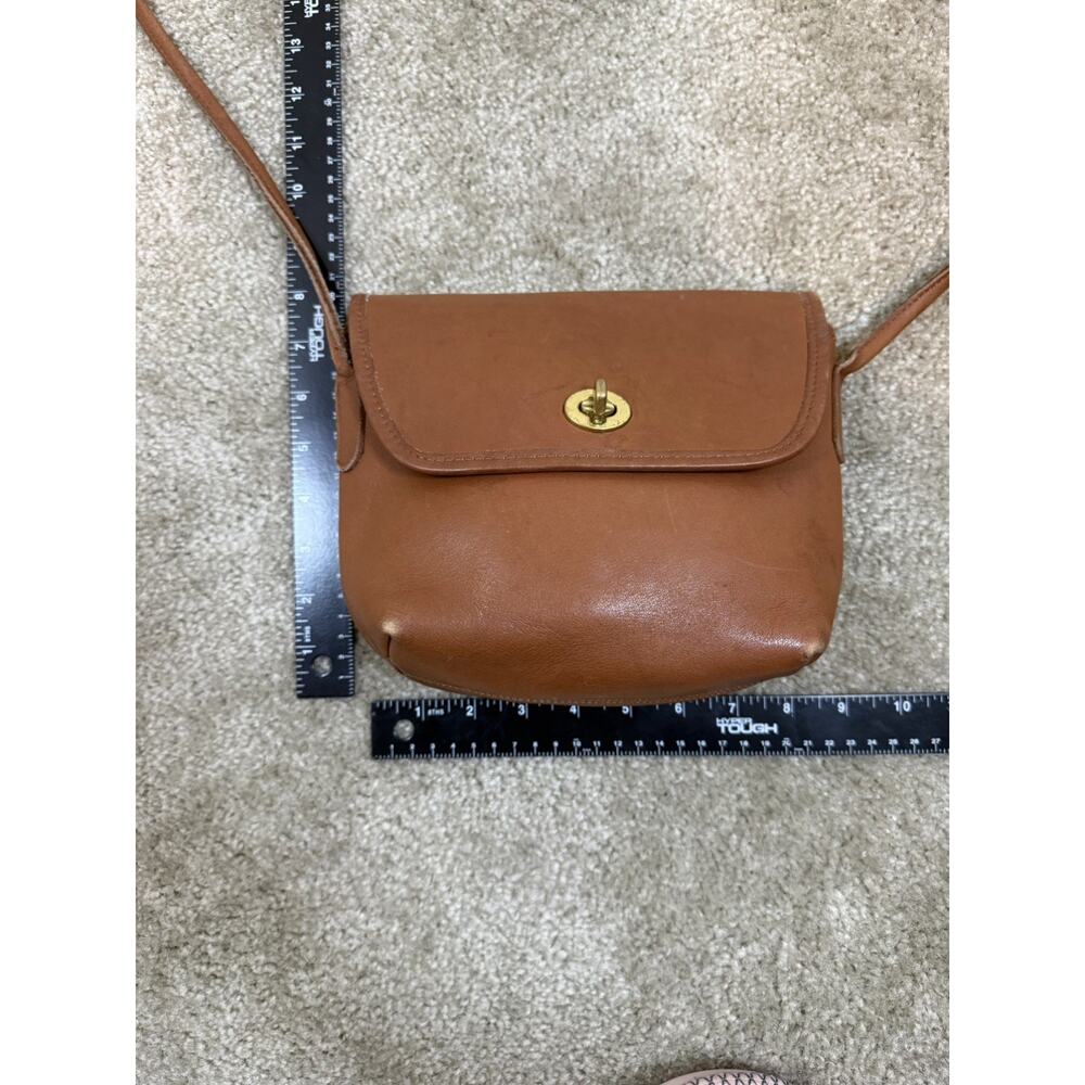 Vintage Coach Quincy British Tan Leather Crossbody Women's Shoulder Bag Purse - Picture 5 of 9